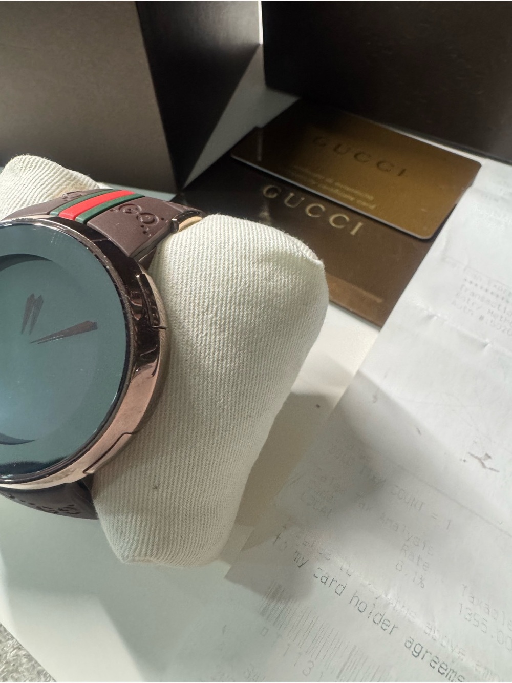 #145 Gucci Brown Watch with Green and Red Stripe - Picture 3 of 7